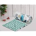 Amazon Brand - Umi Super Soft Brushed Microfiber Cotton 3 Layer Breathable Single Dohar Lightweight Summer Blanket Dohar 57X87(Inches) 144X220(CM) Flannel Dohar Throws for Bed (Cyan Cricle)