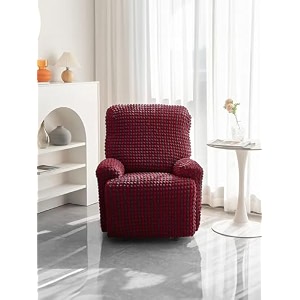 amazon brand - umi super stretch recliner cover recliner couch covers recliner chair cover form fitted non slip reclining slipcovers for standard large recliner soft thick pack of 1 maroon