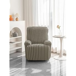 amazon brand - umi super stretch recliner cover recliner couch covers recliner chair cover form fitted non slip reclining slipcovers for standard large recliner soft thick pack of 1 grey