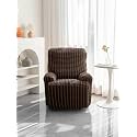 Amazon Brand - Umi Super Stretch Recliner Cover, Form Fitted Non Slip Reclining Slipcovers for Standard Large Recliner, Soft Thick, Pack of 1, Brown