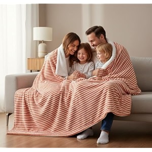 amazon brand - umi towel sherpa blanket for winter single bed 500gsm ultra super soft comfort amp luxury fleece for heavy winter mid winter amp ac room 60x90 inches dark orange amp white