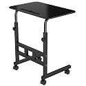 Amazon Brand - Umi Wooden Multipurpose Adjustable Height Table with Wheels For Work From Home, Study, Office And Bedroom (Without Drawer)