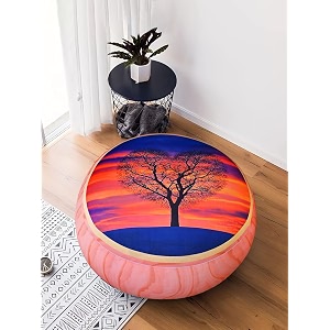 amazon brand - umi xl digital printed stretchable spandex bean bag cover for family rooms and more  beans not included treeorange