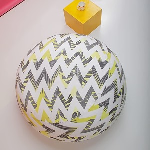 amazon brand - umi xl digital printed stretchable spandex bean bag cover for family rooms and more  beans not included zig zaggrey-yellow