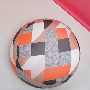 amazon brand - umi xxl digital printed stretchable spandex bean bag cover for family rooms and more  beans not included geometricorange-grey