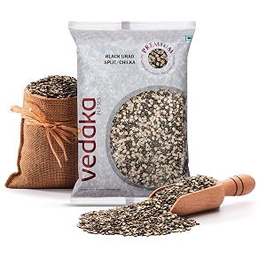 amazon brand - vedaka unpolished black urad dal split  500 g  naturally rich in protein  no cholesterol amp no additives