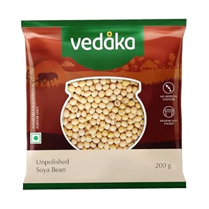 amazon brand - vedaka unpolished soy beans 200 g  high in fibre and omega-3 fatty acids  rich in proteins and nutrients