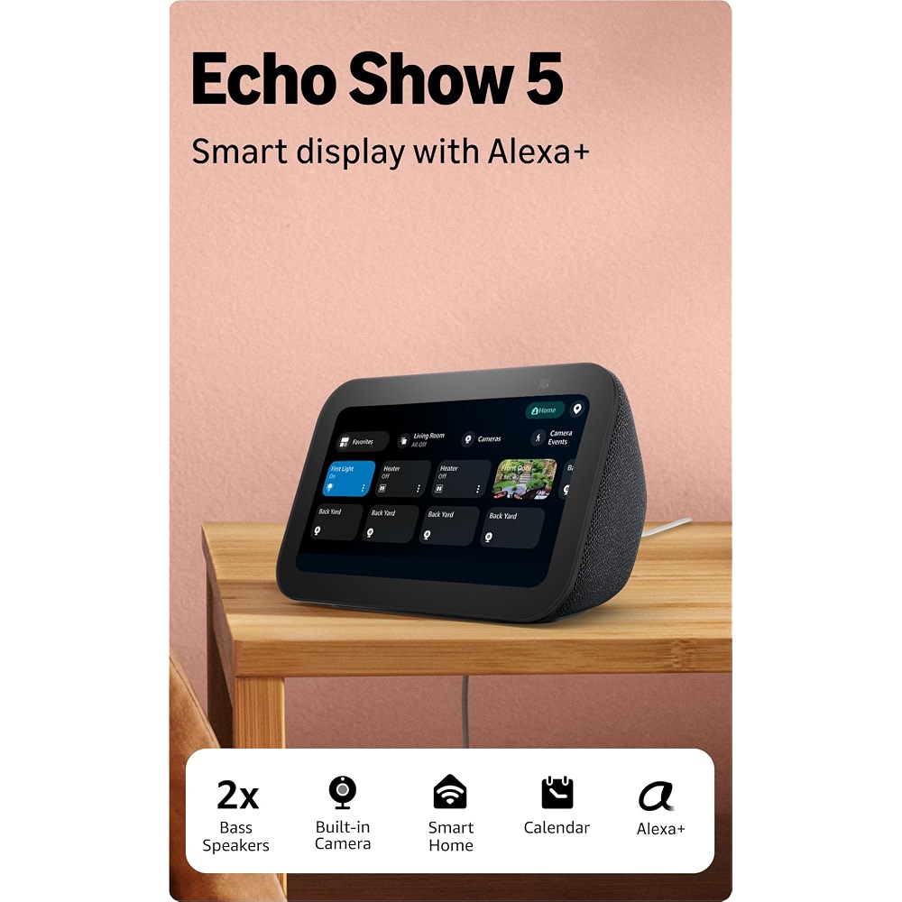 Amazon Echo Show 5 (latest model) | Smart display with Alexa, 2x bass ...