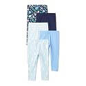 Amazon Essentials Girls' Cotton Stretch Leggings, Multipacks