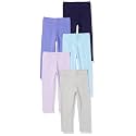 Amazon Essentials Girls' Cotton Stretch Leggings, Multipacks
