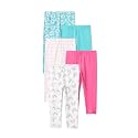 Amazon Essentials Girls' Cotton Stretch Leggings, Multipacks