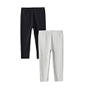 Amazon Essentials Girls' Cotton Stretch Leggings, Multipacks