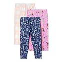 Amazon Essentials Girls' Cotton Stretch Leggings, Multipacks