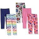 Amazon Essentials Girls' Cotton Stretch Leggings, Multipacks