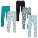 Amazon Essentials Girls' Cotton Stretch Leggings, Multipacks