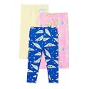 Amazon Essentials Girls' Cotton Stretch Leggings, Multipacks