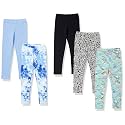 Amazon Essentials Girls' Cotton Stretch Leggings, Multipacks