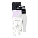 Amazon Essentials Girls' Cotton Stretch Leggings, Multipacks