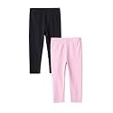 Amazon Essentials Girls' Cotton Stretch Leggings, Multipacks