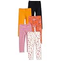 Amazon Essentials Girls' Cotton Stretch Leggings, Multipacks
