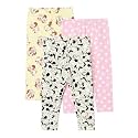 Amazon Essentials Girls' Cotton Stretch Leggings, Multipacks
