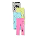 Amazon Essentials Girls' Cotton Stretch Leggings, Multipacks