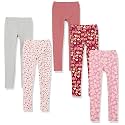 Amazon Essentials Girls' Cotton Stretch Leggings, Multipacks