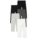 Amazon Essentials Girls' Cotton Stretch Leggings, Multipacks