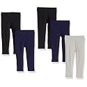 Amazon Essentials Girls' Cotton Stretch Leggings, Multipacks