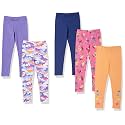 Amazon Essentials Girls' Cotton Stretch Leggings, Multipacks