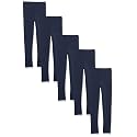 Amazon Essentials Girls' Cotton Stretch Leggings, Multipacks