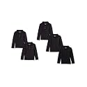 Amazon Essentials Girls and Toddlers' Long-Sleeve School Uniform Interlock Polo Shirts
