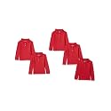 Amazon Essentials Girls and Toddlers' Long-Sleeve School Uniform Interlock Polo Shirts