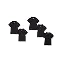 Amazon Essentials Girls and Toddlers' Short Sleeve School Uniform Interlock Polo Shirt, Collared, Multipacks