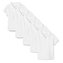 Amazon Essentials Girls and Toddlers' Short Sleeve School Uniform Interlock Polo Shirt, Collared, Multipacks