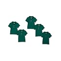 Amazon Essentials Girls and Toddlers' Short Sleeve School Uniform Interlock Polo Shirt, Collared, Multipacks