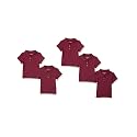 Amazon Essentials Girls and Toddlers' Short Sleeve School Uniform Interlock Polo Shirt, Collared, Multipacks