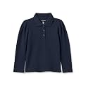 Amazon Essentials Girls and Toddlers' Uniform Pique Long Sleeve Polo Shirt