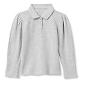 Amazon Essentials Girls and Toddlers' Uniform Pique Long Sleeve Polo Shirt