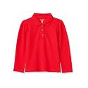 Amazon Essentials Girls and Toddlers' Uniform Pique Long Sleeve Polo Shirt