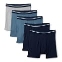 Amazon Essentials Men's Breathable Cotton Boxer Briefs, Tag-Free, Pack of 5