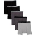 Amazon Essentials Men's Breathable Cotton Boxer Briefs, Tag-Free, Pack of 5