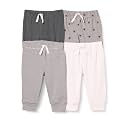 Amazon Essentials Unisex Babies' Cotton Pull-On Pants, Pack of 4, 4-Pack Heather Grey Star, 24 Months