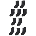 Amazon Essentials Unisex Kids and Toddlers' Cotton Cushioned Crew Socks, 10 Pairs