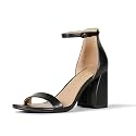 Amazon Essentials Women's High Heel Nola Block Heels Sandals with Ankle Strap