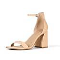 Amazon Essentials Women's High Heel Nola Block Heels Sandals with Ankle Strap