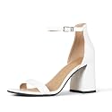Amazon Essentials Women's High Heel Nola Block Heels Sandals with Ankle Strap