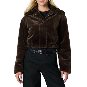 Amazon Essentials Womens Oversized-Fit Cropped Faux Fur