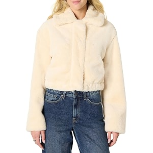 Amazon Essentials Womens Oversized-Fit Cropped Faux Fur