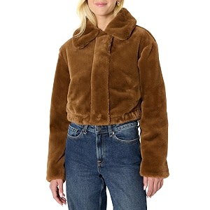 Amazon Essentials Womens Oversized-Fit Cropped Faux Fur